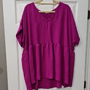 Womens Oversized Blouse - 1x - Purple